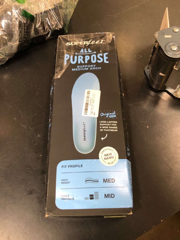 Photo 1 of Superfeet All-Purpose Support Medium Arch Insoles (Blue) - Trim-To-Fit Orthotic Shoe Inserts - Professional Grade - Men 2.5-5 / Women 4.5-6