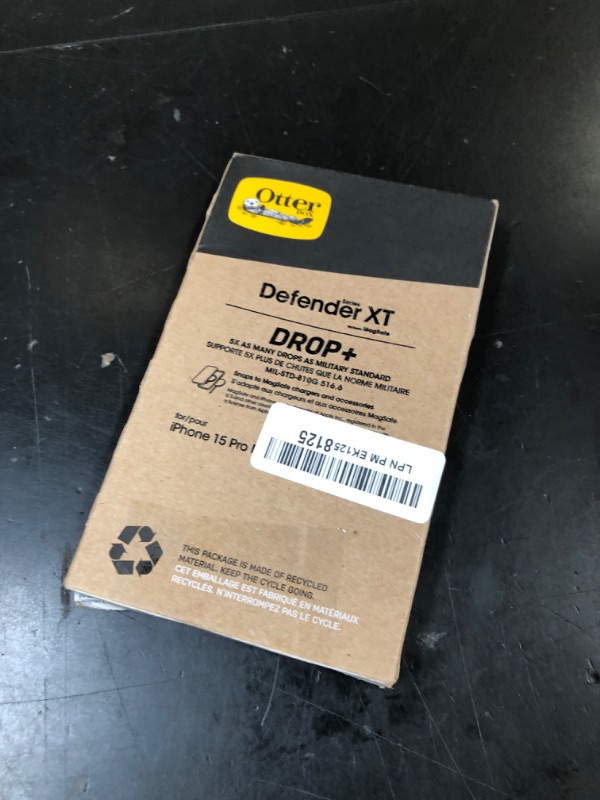 Photo 1 of OtterBox iPhone 15 Pro MAX (Only) Defender Series XT Clear Case - Dark Side (Black/Clear), screenless, Rugged, Snaps to MagSafe, Lanyard Attachment