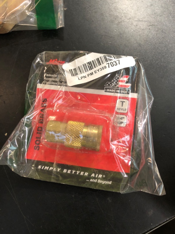 Photo 1 of Milton (S-785) 1/4" FNPT Female T-Style Air Compressor Quick Connect Fitting Coupler, Single , Blue