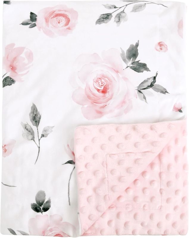 Photo 1 of david's kids Micro Fleece Minky Baby Blanket for Boys Girls with Double Layer and Soothing Raised Dots, Breathable and Soft Lightweight Receiving Blanket for Newborns, 40x50 Inches, Animals