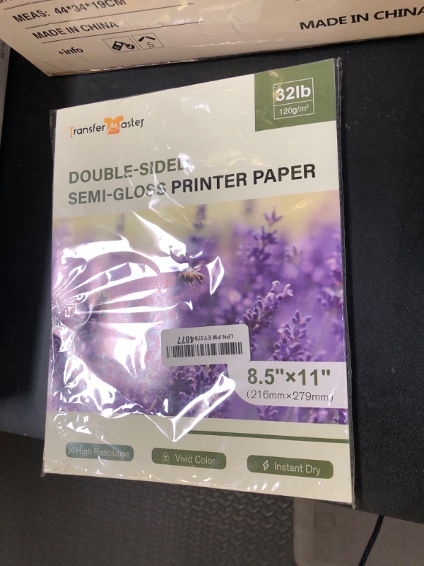 Photo 1 of Transfer Master Double-sided Semi Glossy Thin Photo Printer Paper Semi-Gloss 8.5X11 Inch for Inkjet and Laser Printer for Menu Flyer Book 32LB 50sheets 120gsm
