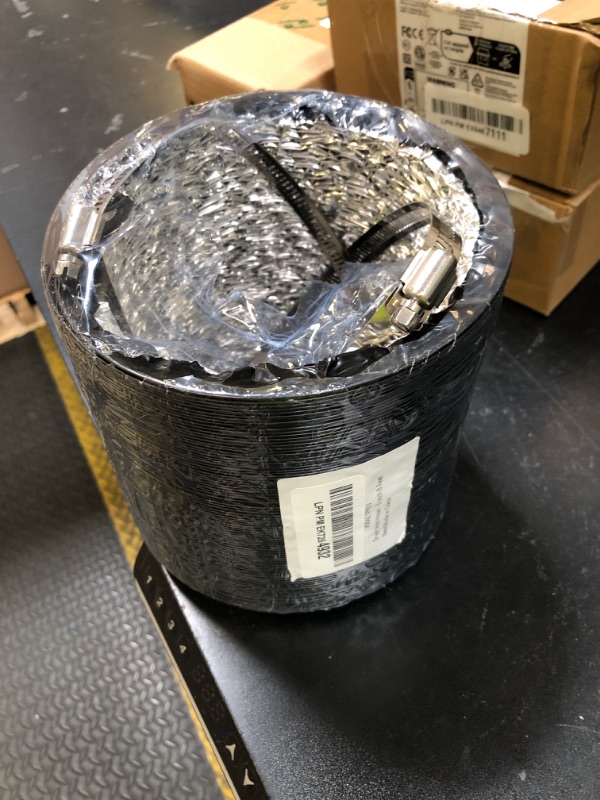 Photo 1 of Dryer Vent Hose - 6 inch Flexible Duct, 8ft Long, Heavy-Duty Four-Layer Protection - Ideal for Heating, Cooling, Ventilation - Includes 2 Pack Clamps (6 inch 8 Feet)