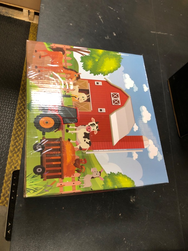 Photo 1 of Big Red Barn Toys for Toddlers 1-3, Farm Animal Figures Playset with Tractor for 2 3 4 5 Year Old Kids, Musical Preschool Montessori STEM Learning Toys, Christmas Birthday Easter Gift for Boys Girls