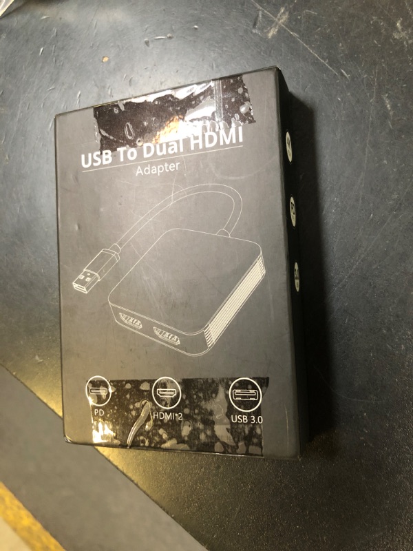 Photo 1 of USB to HDMI Adapter, USB 3.0 to Dual HDMI Adapter with USB 3.0 Port, Audio Video Graphics Converter Cable for Laptop Monitor Desktop TV, Compatible with Mac OS, Windows