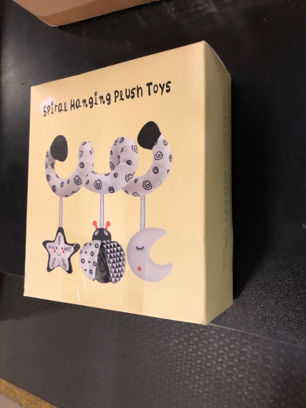 Photo 1 of Car Seat Toys for Babies 0-6 Months,Hanging Rattle Toys for Crib Mobile, Baby Spiral Hanging Stroller Black and White High Contrast Toys for Newborn 0 3 6 9 12 Months Baby Boys Girls (Bug)