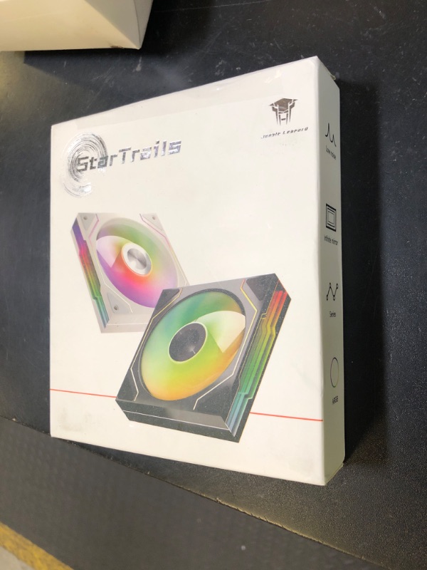 Photo 1 of Jungle Leopard Star Trall ARGB Computer Reverse Case Fan,Double Sided Infinity Mirror Design Cooling Fan, 120mm Case Fan PWM 800~1850RPM 58.36CFM 2.07mmH20 HDB Bearing for PC Case&CPU Cooler?White?