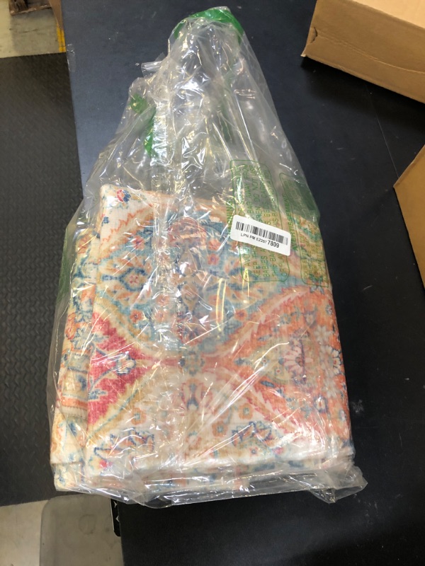 Photo 1 of Area Rugs 3x5 Rug for Living Room, Washable Rug Orange, Non Slip Water Repellent Floor Carpet, Low Pile Soft Vintage Rug for Bedroom Dining Room Indoor