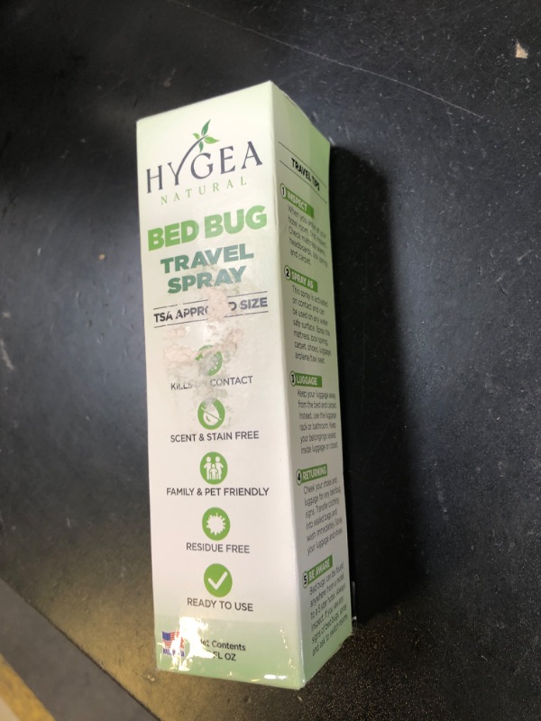 Photo 1 of Hygea Natural Lice, Mite, and Bed Bug Natural Travel Spray - TSA Approved size – Child & Pet Friendly – Immediate results – Stain & Odor Free, For Hotels, Suitcase, Backpack, Shoes, Bed Bug Spray(3oz)