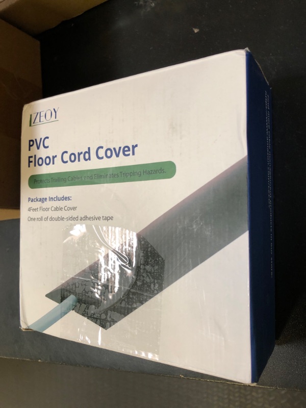 Photo 1 of Floor Cord Cover 4FT, White Maple Wood Cord Hider Floor, PVC Cord Protector Floor, Hide Extension Floor Wire Covers for Cords, Organizer Wires Floor Cable Cover, Cable Cavity: 0.47" (W) x 0.24" (H)