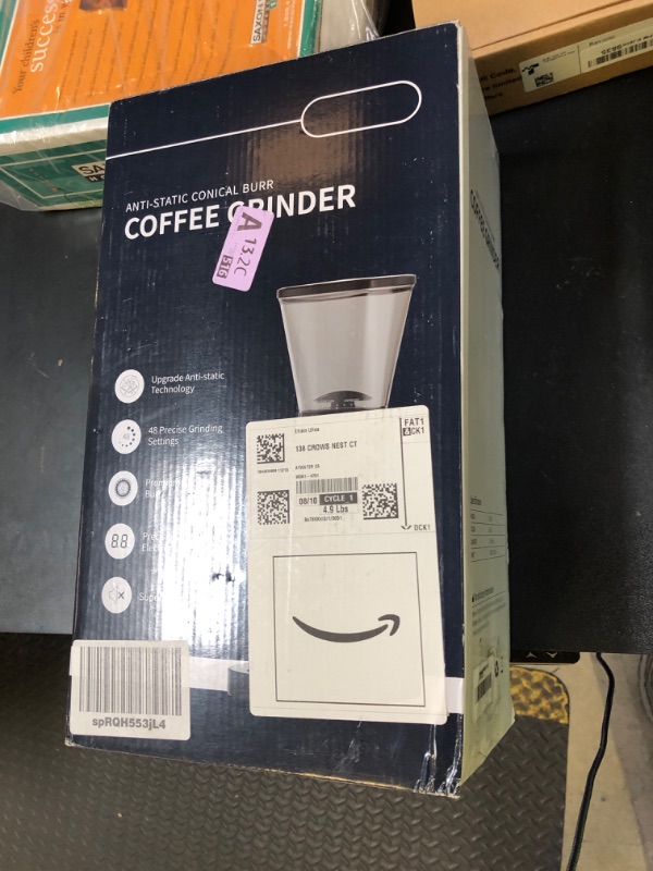 Photo 1 of SHARDOR Professional Conical Burr Coffee Grinder, Coffee Bean Grinder with 48 Grind Settings for Espresso, Drip & French Press, Upgraded Anti-Static Technology, Precision Timer, Black