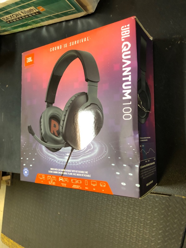 Photo 1 of JBL Quantum 100 - Wired Over-Ear Gaming Headphones - Black, Large