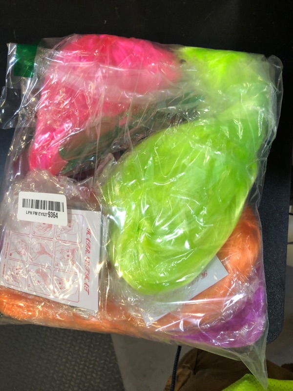 Photo 1 of LOHO MAGICA 4 Pack Colored Wigs Neon Colorful Wig Short Bob Hair Neon Fun Party Wigs Costume Wig with Heart Sunglasses(Orange, Hot Pink, Green, Purple)