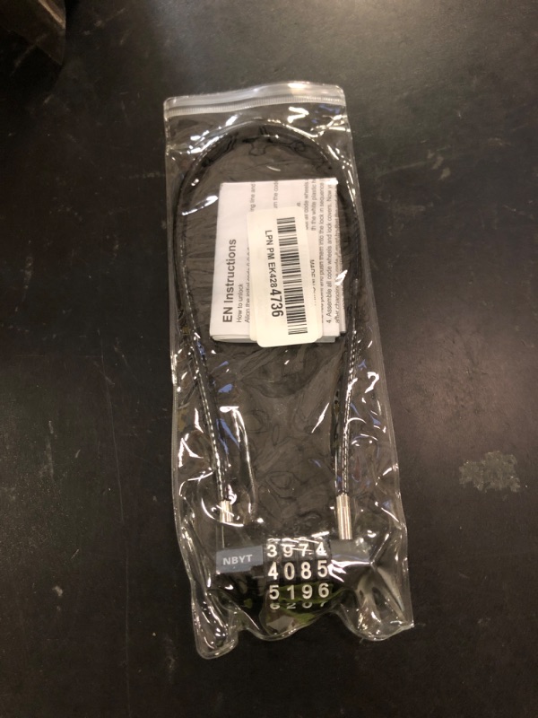Photo 1 of Lawnize Cable Locks with Combination,Steel Cable Rope Wire 4-Digit Combination Lock with Resettable Code for Bikes, Lockers, File Cabinets, Wardrobes, Small Fences,gate Lock, Pool Padlock.