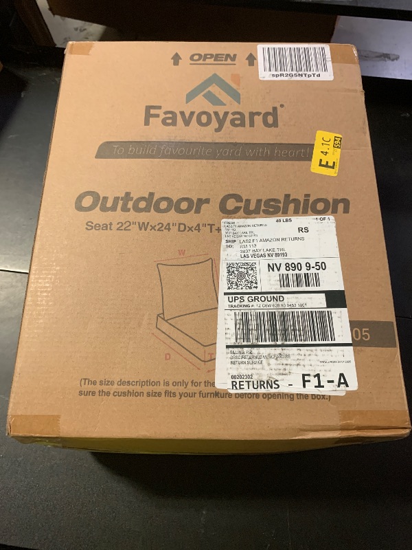 Photo 1 of Favoyard Outdoor Seat Cushion Set 22 x 24 Inch Waterproof & Fade Resistant Patio Furniture Cushions with Removable Cover Deep Seat & Back Cushion with Handle and Adjustable Straps for Chair Sofa Couch