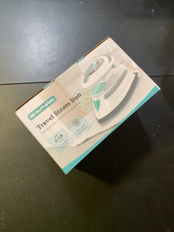 Photo 1 of BEAUTURAL Mini Travel Steam Iron for Clothes with Dual Voltage, Temperature Control, Non-Stick Soleplate and Cord Storage, Ideal for Sewing, Quilting and Handcraft