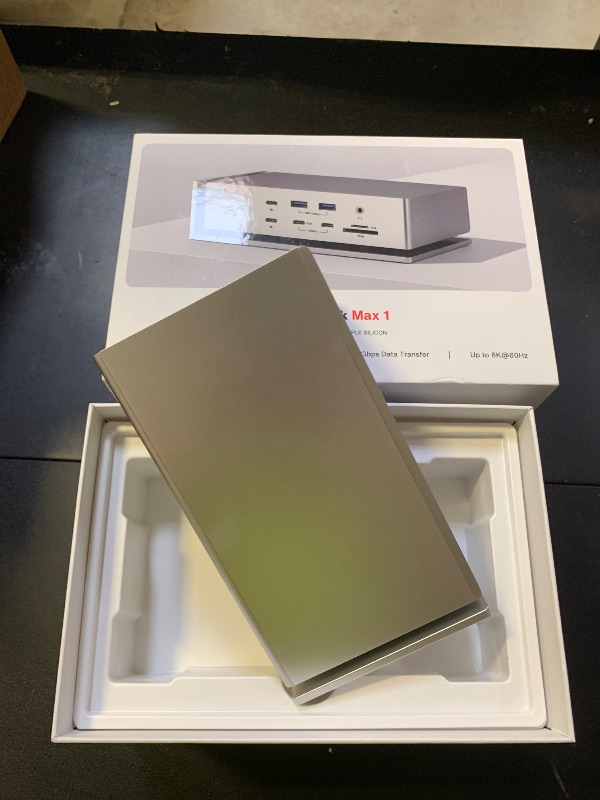 Photo 1 of iVANKY FusionDock Max 1 Dual Thunderbolt 4 Chips, 20-in-1 Quad 6K@60Hz Monitor MacBook Docking Station, 40Gbps Dock for Mac M1/M2/M3 Pro/Max, 2HDMI 2.0, 96W PD, 10Gbps USB, 2.5 GbE, Silver