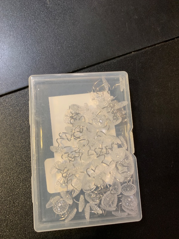 Photo 1 of Attmu 60 Pcs Upholstery Tacks Headliner Pins Clear Heads Twist Pins for Slipcovers and Bedskirts, 0.5 Inches Bed Skirt Pins