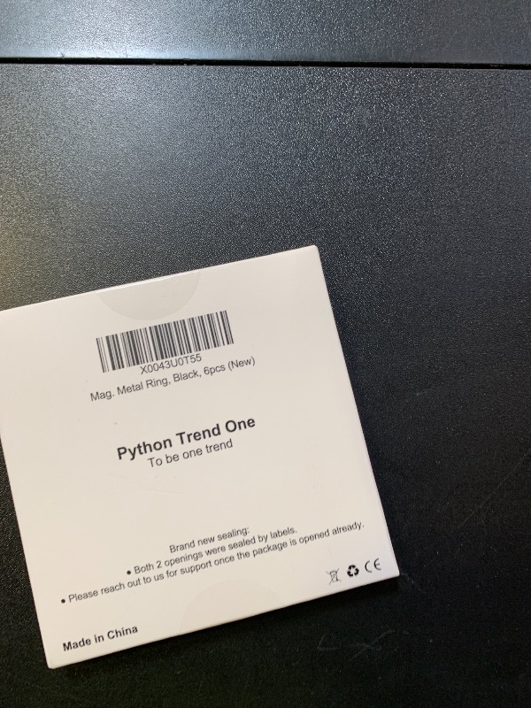 Photo 1 of Python Trend One Metal Ring Compatible with MagSafe Sticker Designed for iPhone 12~17, Circle Magnetic Magnet Adapter Rings for Phone Case (Pitch Black)
