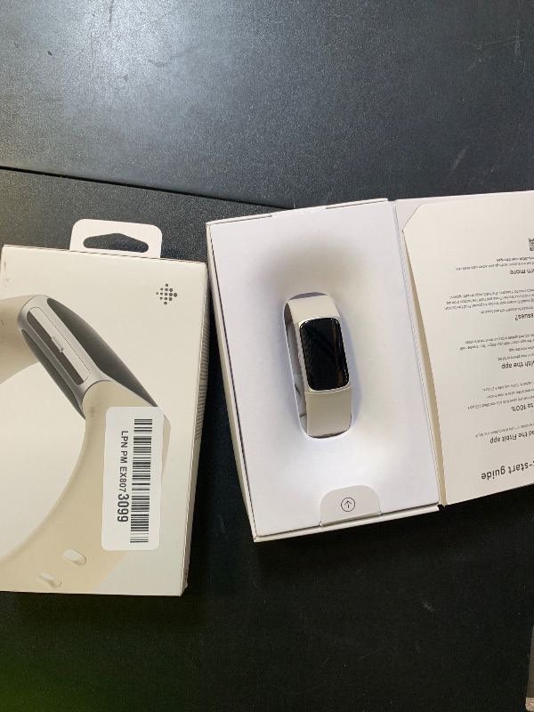 Photo 1 of Fitbit Charge 6 Fitness Tracker with Google apps, Heart Rate on Exercise Equipment, 6-Months Premium Membership Included, GPS, Health Tools and More, Porcelain/Silver, One Size (S & L Bands Included)