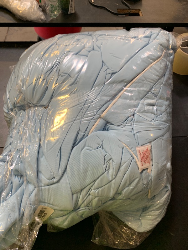 Photo 1 of Cozy Bliss Cooling Comforter King Size, Cooling Blankets for Hot Sleepers and Night Sweats, Sky Blue Summer Comforter for King Size Bed, Breathable Soft Lightweight Silk Smooth