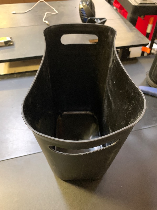 Photo 1 of UUJOLY Plastic Small Trash Can Wastebasket, Garbage Container Basket for Bathrooms, Laundry Room, Kitchens, Offices, Kids Rooms, Dorms, 3.5 Gallon, Black