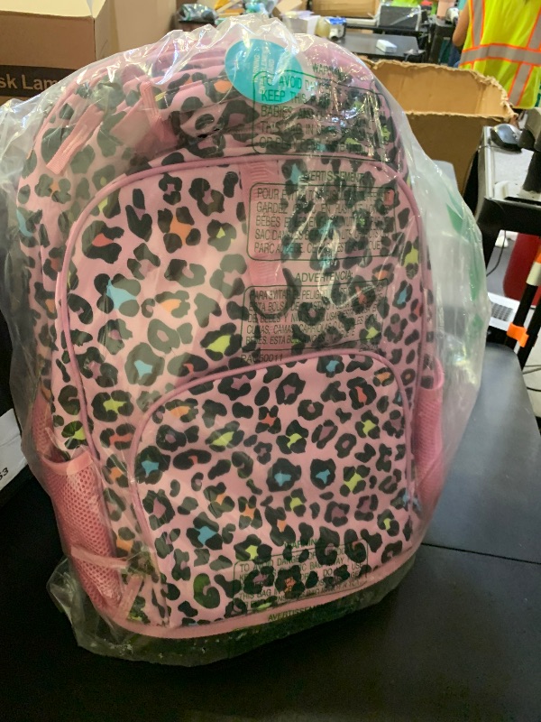 Photo 1 of Choco Mocha Kids Rolling Backpack for Girls, 18 Inch Roller Backpack for Elementary School Bookbag with Wheels, Leopard Rolling Backpacks with Lunch Bag Set for Girls, Cheetah Pink
