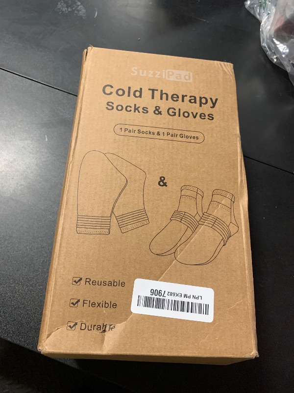 Photo 1 of SuzziPad Foot Ice Pack Cold Socks & Gloves for Chemotherapy, Comfort Items for Chemo, Soothing for Feet, Cooling Therapy for Hand, L, Purple