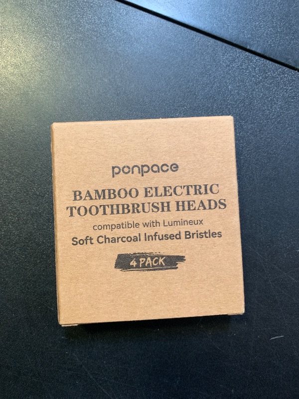 Photo 1 of PONPACE Bamboo Toothbrush Heads Compatible with Lumineux, Soft Charcoal Infused Bristles, Whitening & Deep Cleaning