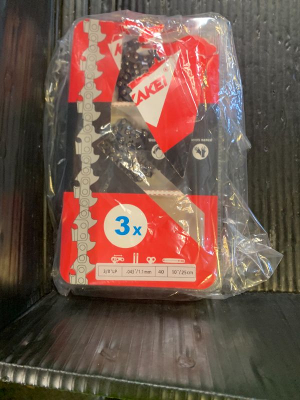 Photo 1 of KAKEI 10 Inch Chainsaw Chain 3/8" LP Pitch .043" Gauge 40 Drive Links, Fits Milwaukee M18 FUEL Pole Saw, Ryobi P546, Worx WG322, LCS1020, CMCCS610D1 - R40 (3 Chains)