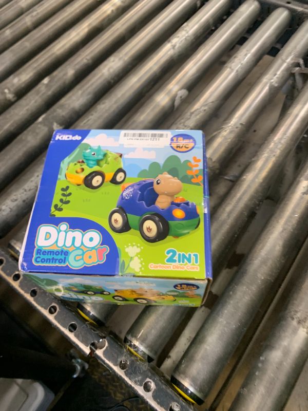Photo 1 of 2 Pack Dinosaur Toys for Toddlers 2 3 4 5 6 Years Old - Remote Control Cars RC Cars with Music, Lights and Sound Effect, Birthday Toys for Boys Kids(Yellow Green)