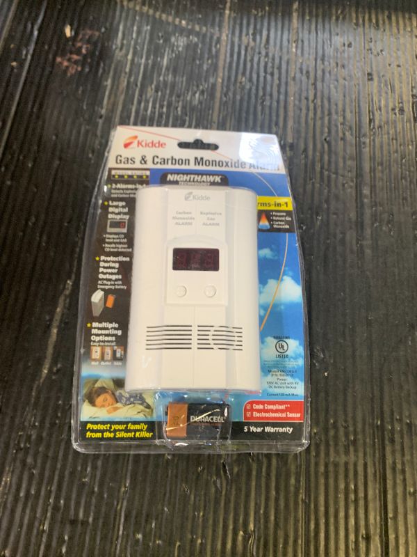 Photo 1 of Kidde Carbon Monoxide Detector, Propane, Natural, Methane, & Explosive Gas Alarm, Plug-In Wall with 9-Volt Battery Backup, Digital LED Display