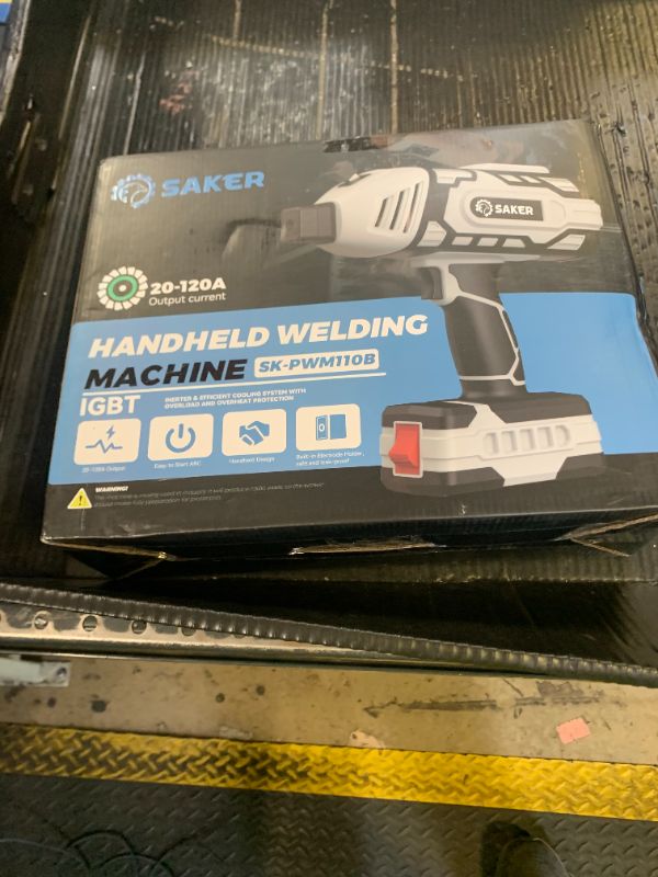 Photo 1 of Saker Portable Electric Welding Machine,110V Portable Welder Handheld with IGBT Inverter 5 Variable Current Adjustment, ARC Welder Gun, Fits for 3/32" Wire Rods (Grey)