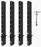 Photo 1 of SALUINOKI 4 Pack 54" C Channel Pipe Stake for Flatbed Trailer Hauler Adjustable Bolt-On Anti-Loss, 54 inch Flatbed Trailer Stake Pocket D Ring, 4.5ft Trailer Stake Side Rail Black