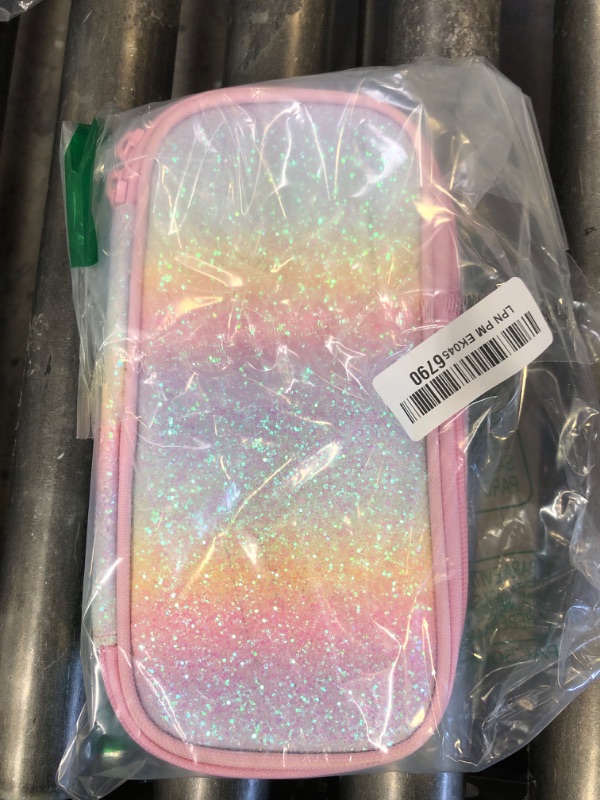 Photo 1 of FlowFly Pencil Case for Girls Boys, Large Capacity Pencil Pouch for Kids, Portable Soft Pen Bag for Teen, Glitter