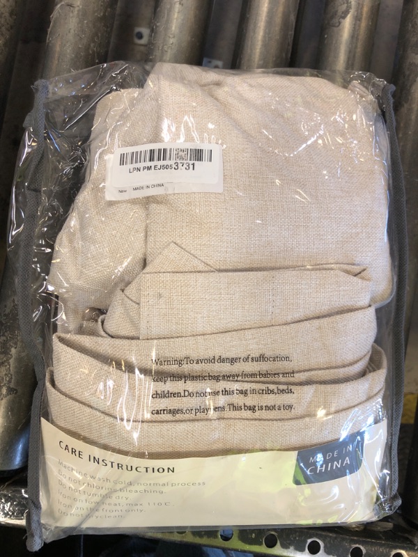 Photo 1 of 100% Blackout Shield Linen Blackout Curtains for Bedroom 84 Inches Long, Back Tab/Rod Pocket Living Room Drapes, Thermal Insulated Blackout Curtains 2 Panels Set, 50" W x 84" L, Cream