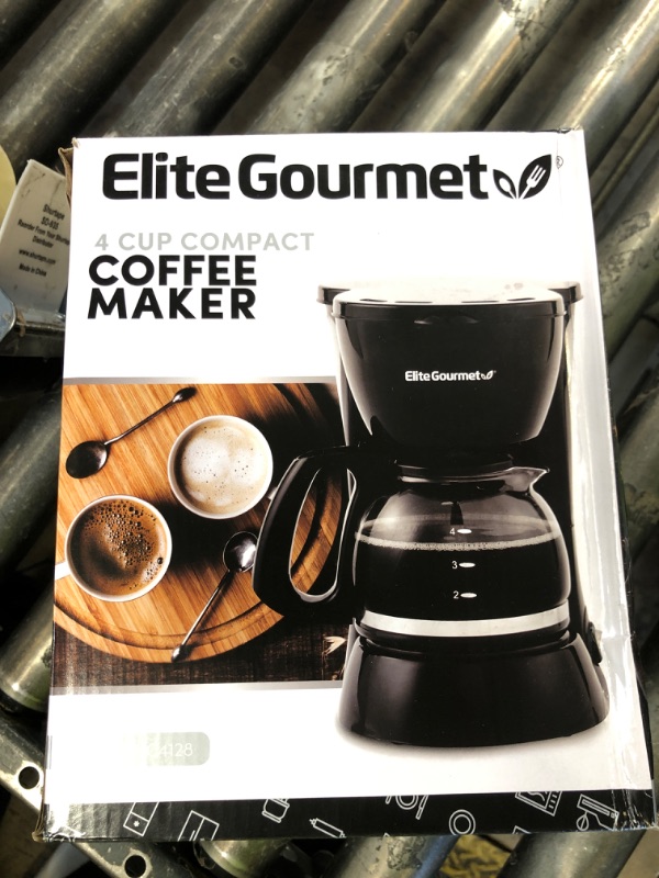 Photo 1 of Elite Gourmet EHC4128 Automatic 4-Cup Brew & Drip Coffee Maker with Pause N Serve, Glass Carafe, Reusable Filter, On/Off Switch, Keep Warm, Water Level Indicator, Black