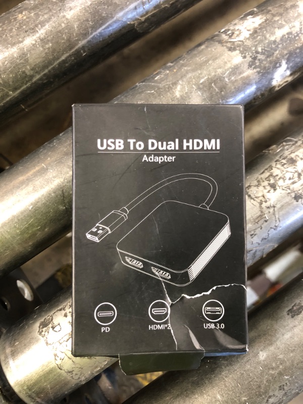 Photo 1 of USB to HDMI Adapter, USB 3.0 to Dual HDMI Adapter with USB 3.0 Port, Audio Video Graphics Converter Cable for Laptop Monitor Desktop TV, Compatible with Mac OS, Windows