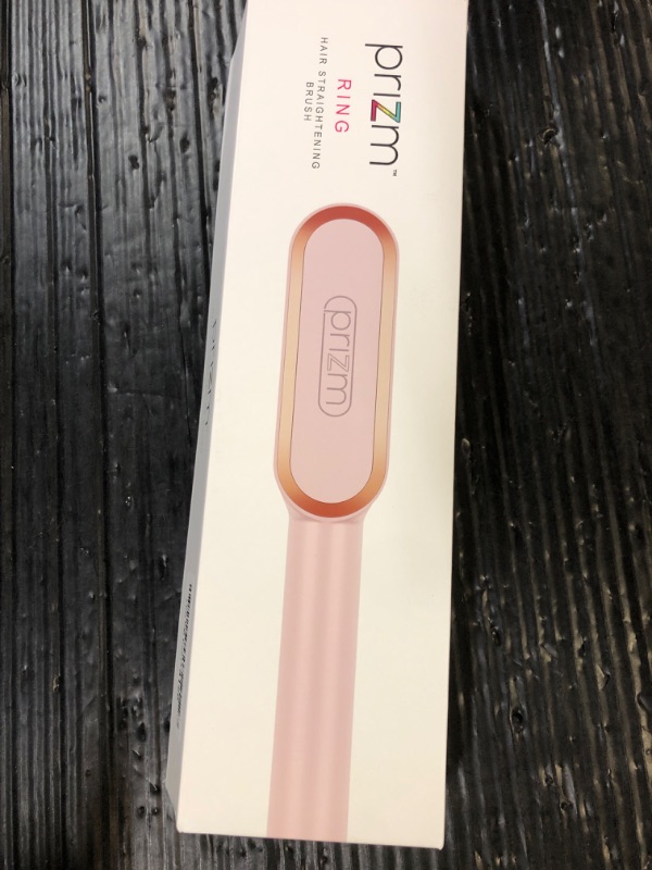 Photo 1 of Prizm Hair Straightener Brush, 20s Fast Heating, Negative Ions Hair Straightening Brush with Less Frizz, 4 Temp Settings & LED Display, Anti-Scald Design, Gift for Women, Dual Voltage, Pink