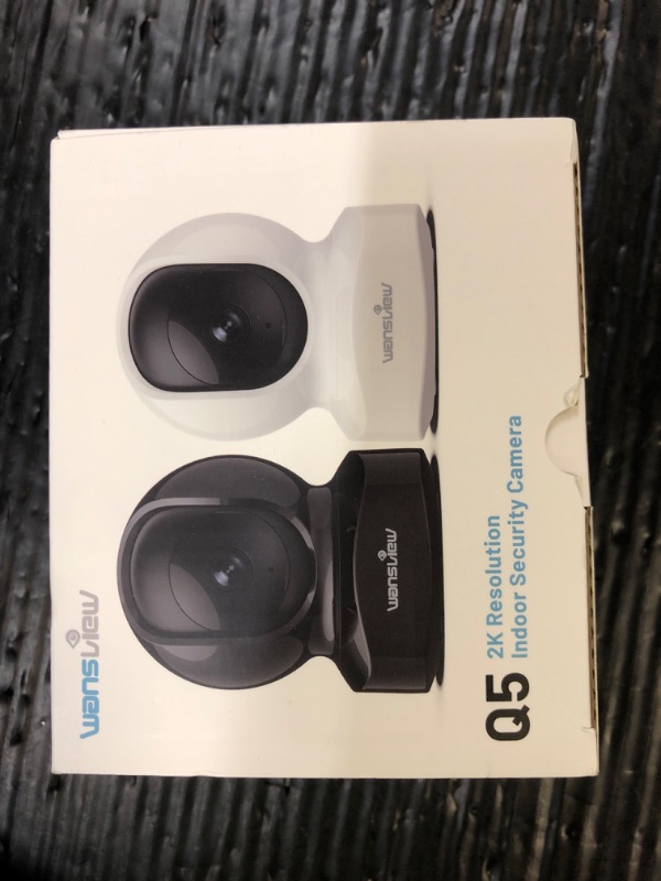 Photo 1 of Wansview Security Camera Indoor, 360 Degree WiFi Home Security Cameras for Pet/Dog/Nanny, 2 Way Audio Night Vision, Works with Alexa, with TF Card Slot and Cloud, 2.4Ghz, Q5 (Black, 3MP)