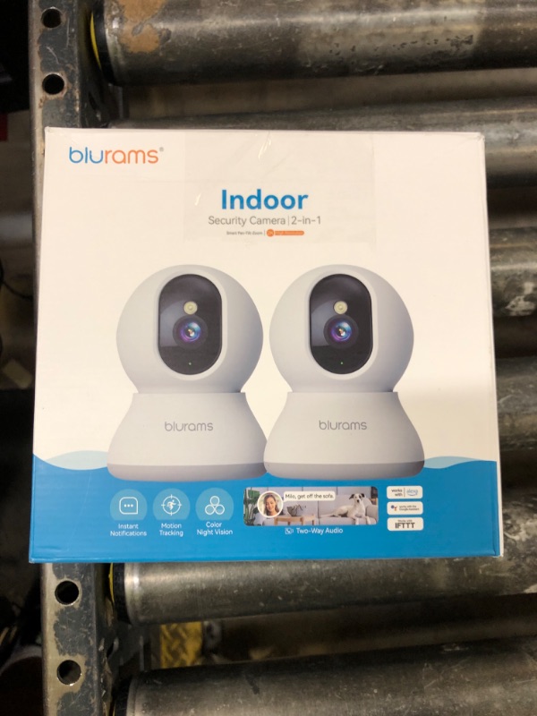 Photo 1 of blurams Cameras for Home Security, 2K Pet Camera with Phone App, 360° PTZ Indoor Cameras, 2-Way Talk, Motion Tracking, Color/IR Night Vision, Cloud&SD, Works with Alexa (2Pack, 5GHz/2.4GHz Dual-Band)