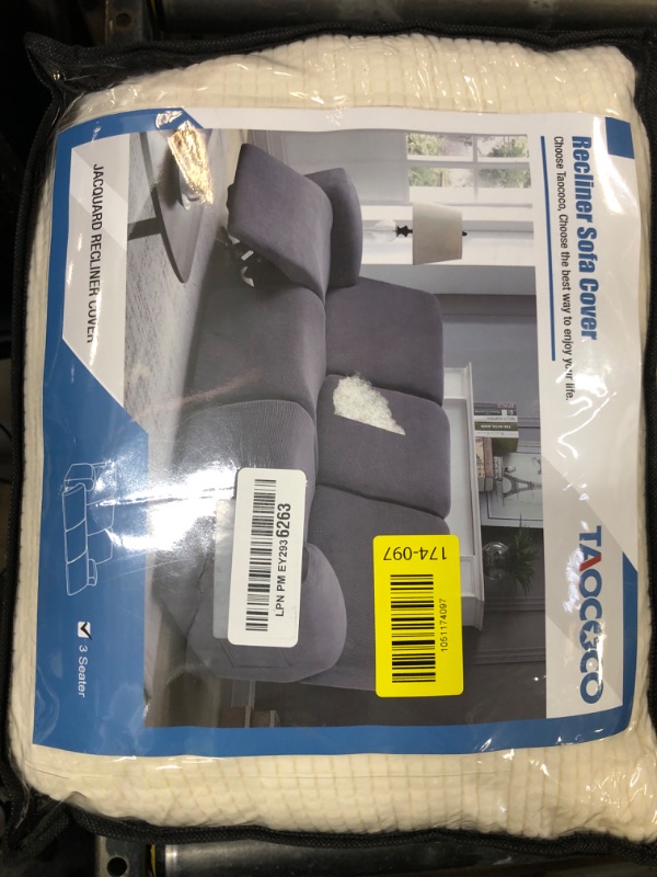 Photo 1 of TAOCOCO Recliner Sofa Covers 8-Pieces Stretch Large Couch Covers for 3 Seats Reclining Slipcovers Soft Jacquard Pattern Furniture Protector (Beige)