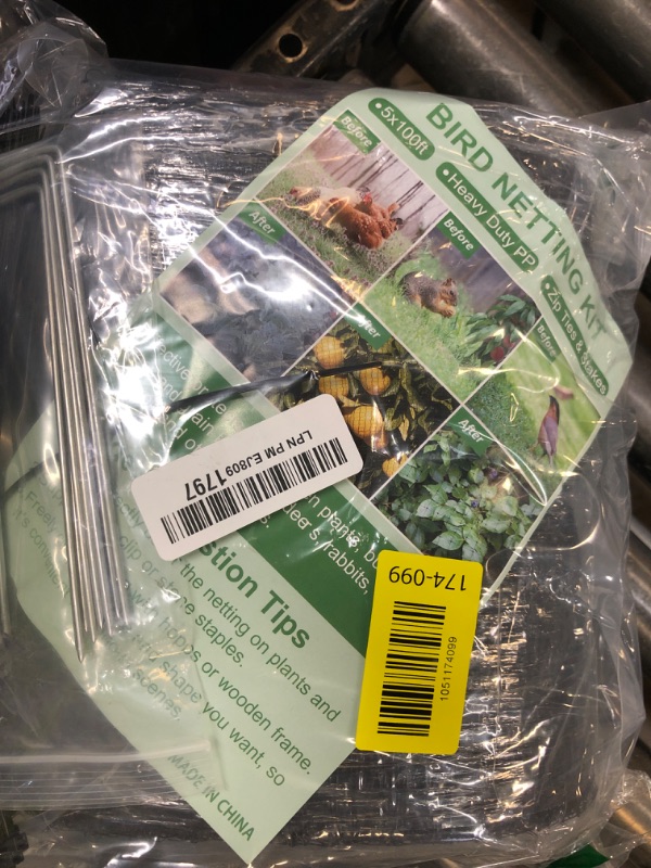 Photo 1 of SPORTYOUTH Bird Netting 5x100 ft for Garden, Heavy Duty Black Deer Fence Netting Animals Barrier for Protecting Fruits Trees Vegetables Plants Against Birds Chicken Squirrels - 1 Pack