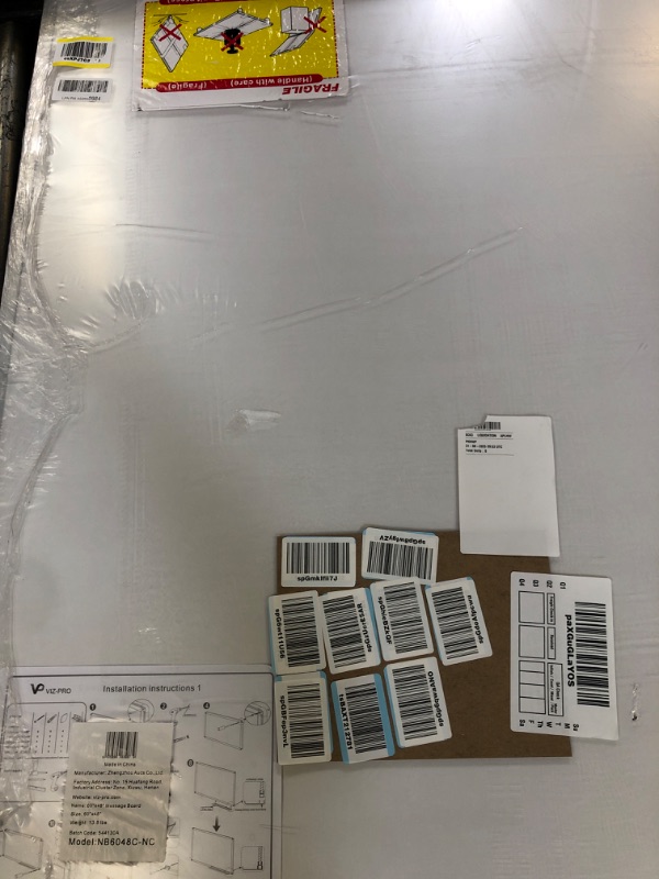 Photo 1 of VIZ-PRO Large Cork Bulletin Board, 60 X 48 Inches, Wall-Mounted Corkboard with Silver Aluminium Frame for School, Office, and Home 5' X 4'