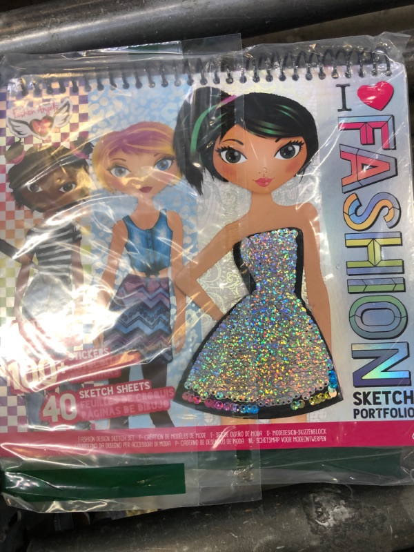 Photo 1 of Fashion Angels Fashion Design Sketch Portfolio - Sketch Book for Beginners, Sketch Pad with Stencils and Stickers for Kids 6 and Up, Brown(Covers May Vary)