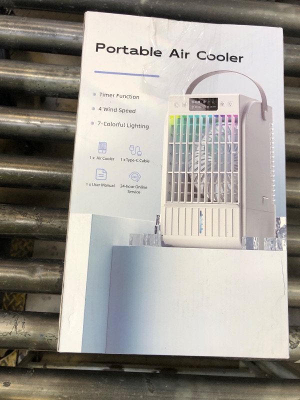 Photo 1 of Portable Air Conditioners,1500 ML Portablel Air Cooler, 4 Wind Speeds& 2 Spray Modes Evaporative Air Cooler,Personal Cooling Fan with 2-6H Timer& 7 Color Night Light,Suitable for Home Office (White)