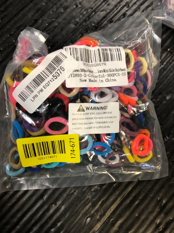 Photo 1 of Jollybows 300pcs Baby Hair Ties Girls Elastic Hair Accessories Small Nylon Hair Bands for Toddler Infant Ponytail Holders 1" 30 Colors Mini Kids Hairband