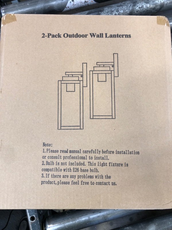 Photo 1 of Outdoor Wall Light Fixtures, Exterior Waterproof Wall Lanterns, Bronze Porch Sconces Wall Mounted Lighting with E26 Sockets & Glass Shades, Modern Wall Lamps for Patio Front Door Entryway, 2-Pack
