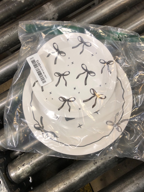 Photo 1 of  Bow Birthday Decorations, Black Bow Themed Tableware Set for 24 Guests with Plates, Birthday Party Supplies for Girls and Women