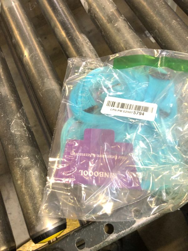 Photo 1 of RINBOOOL Colored Hair Extensions Clip In for Kids Girls Women, Teal Blue 10 Pieces Rainbow Color, 22 Inch Long Straight Highlights Party, Synthetic