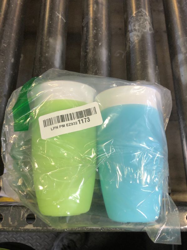 Photo 1 of Munchkin Sippy Cups for Toddlers 1-3, Spill Proof Miracle 360 Cup, 10 Ounce, 2 Pack, Green/Blue
